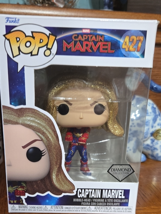Funko Other - Funko Pop! Captain Marvel Glitter Diamond Figure - Gold, Red, Blue